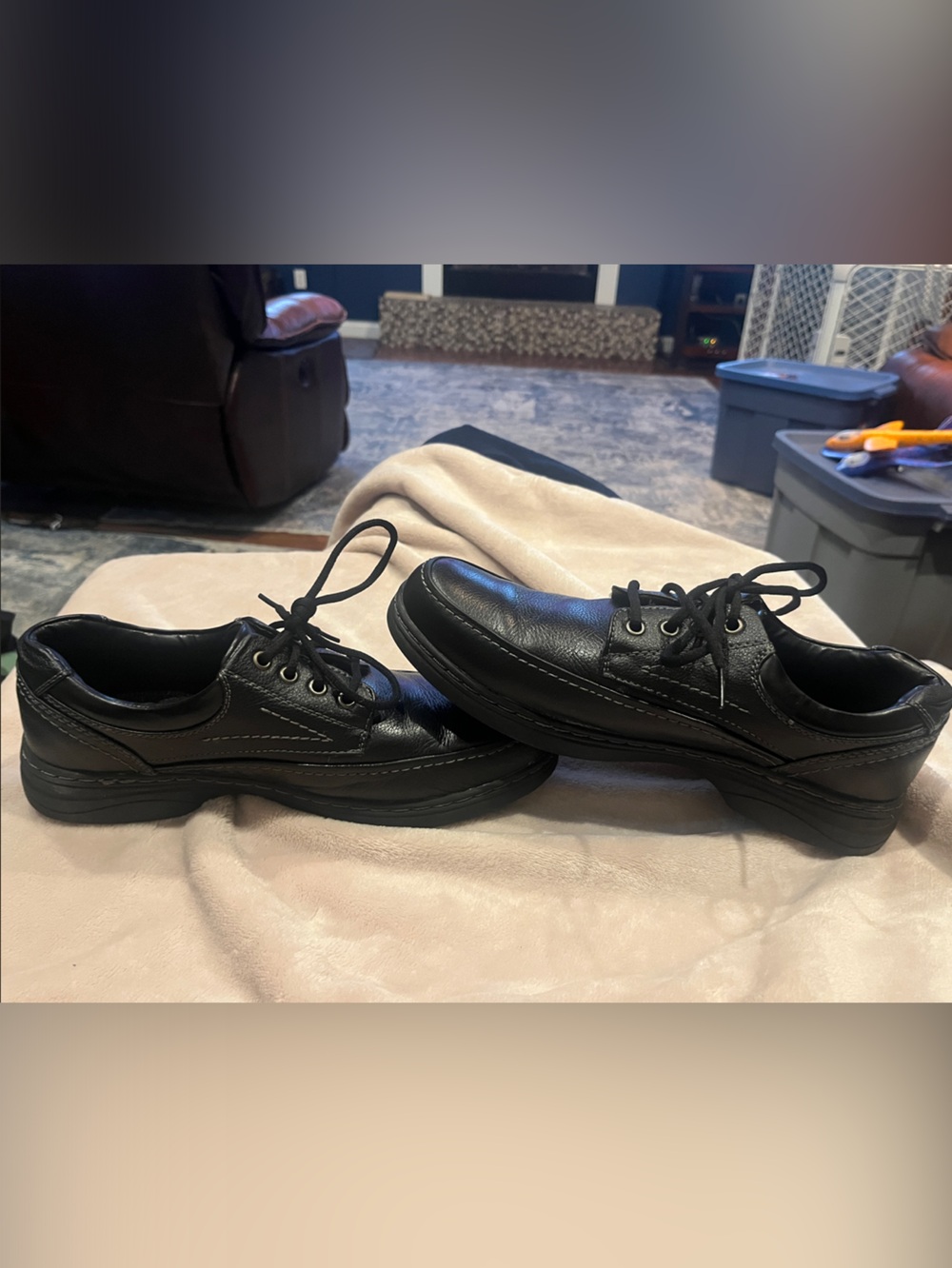 croft & barrow Black Leather Lace-Up Derby Oxfords